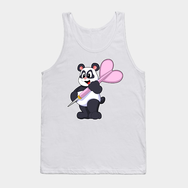 Panda at Darts with Dart Tank Top by Markus Schnabel